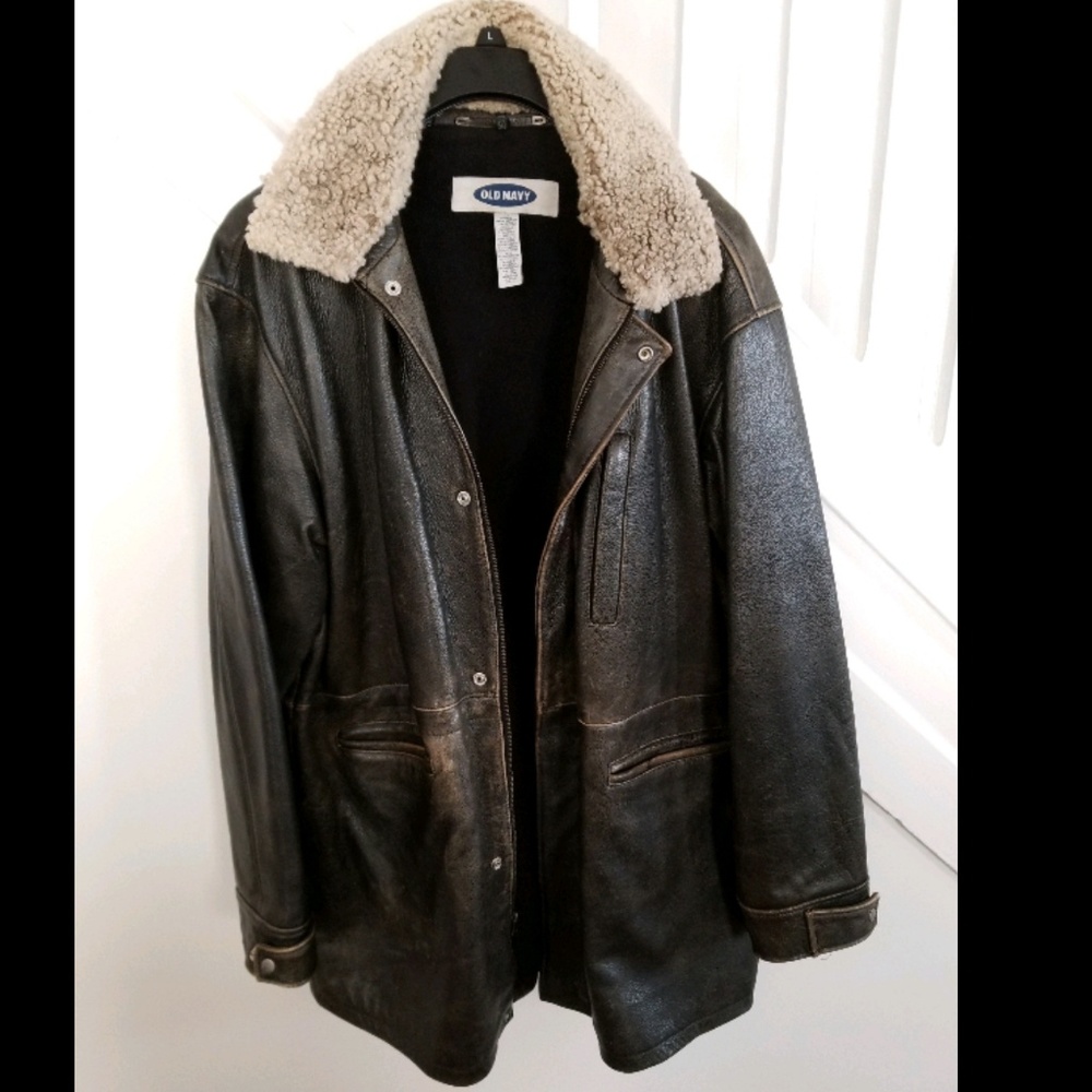 VINTAGE - Genuine Leather Weathered Men's Coat